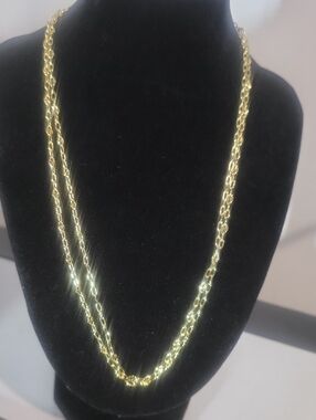 2 New 18inch Stamped Italy 18k Gold Filled Mariner Chain Necklaces